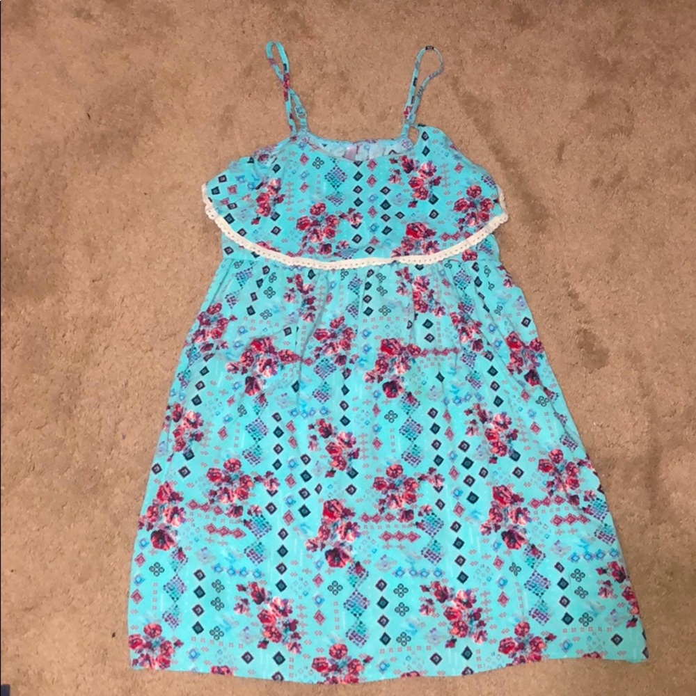 Baby blue floral sun dress.